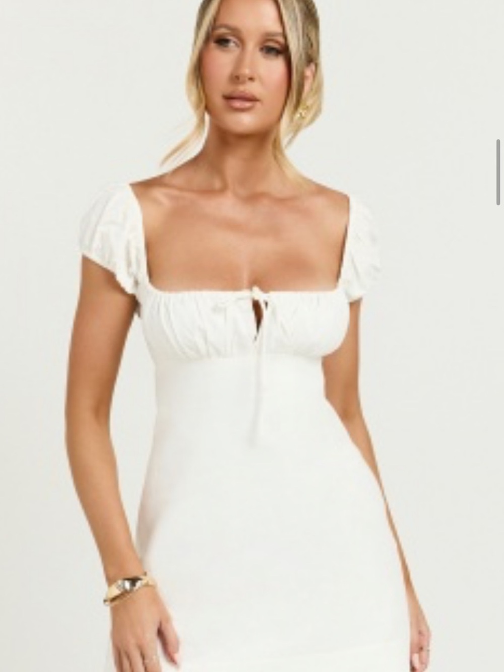Showpo White Ruffle-Trim Off-Shoulder Dress
